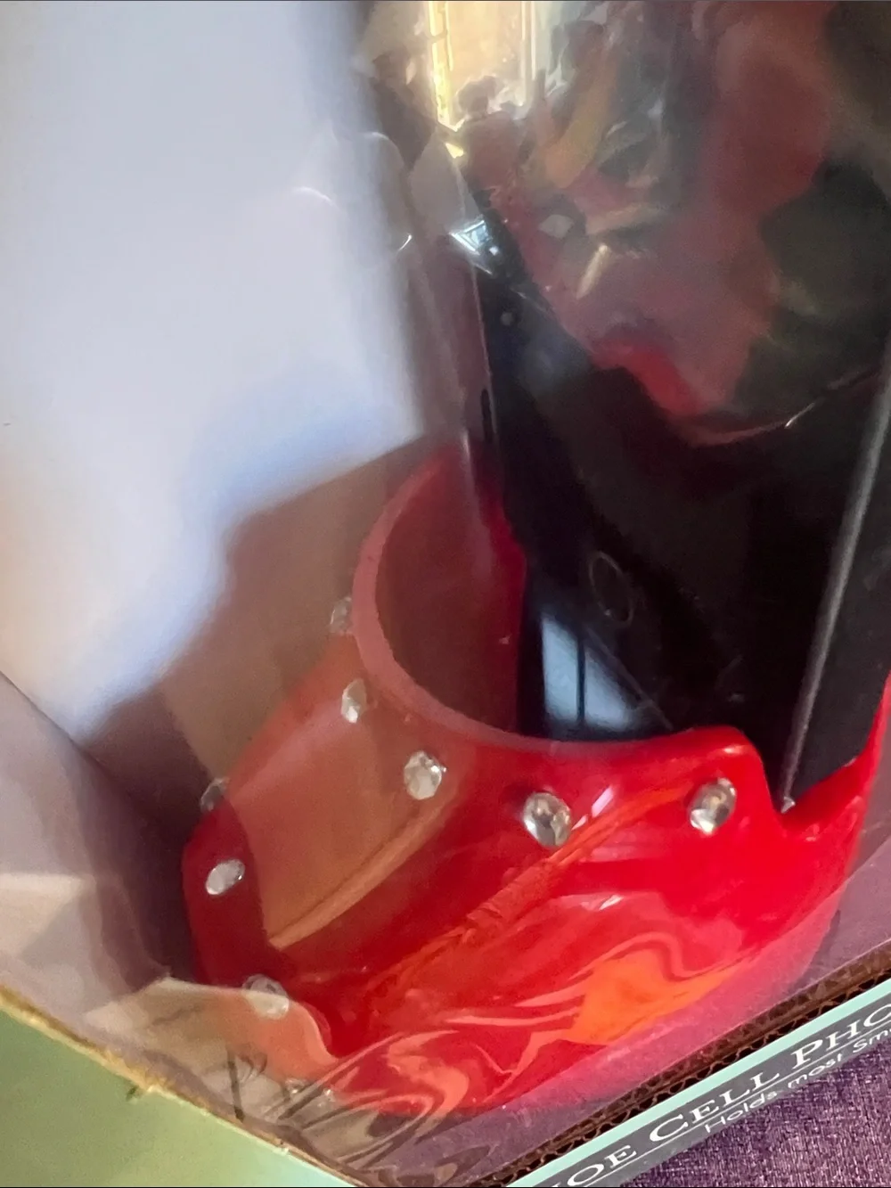 Red High Heel Shoe Cell Phone Stand - Decorative Smartphone Holder